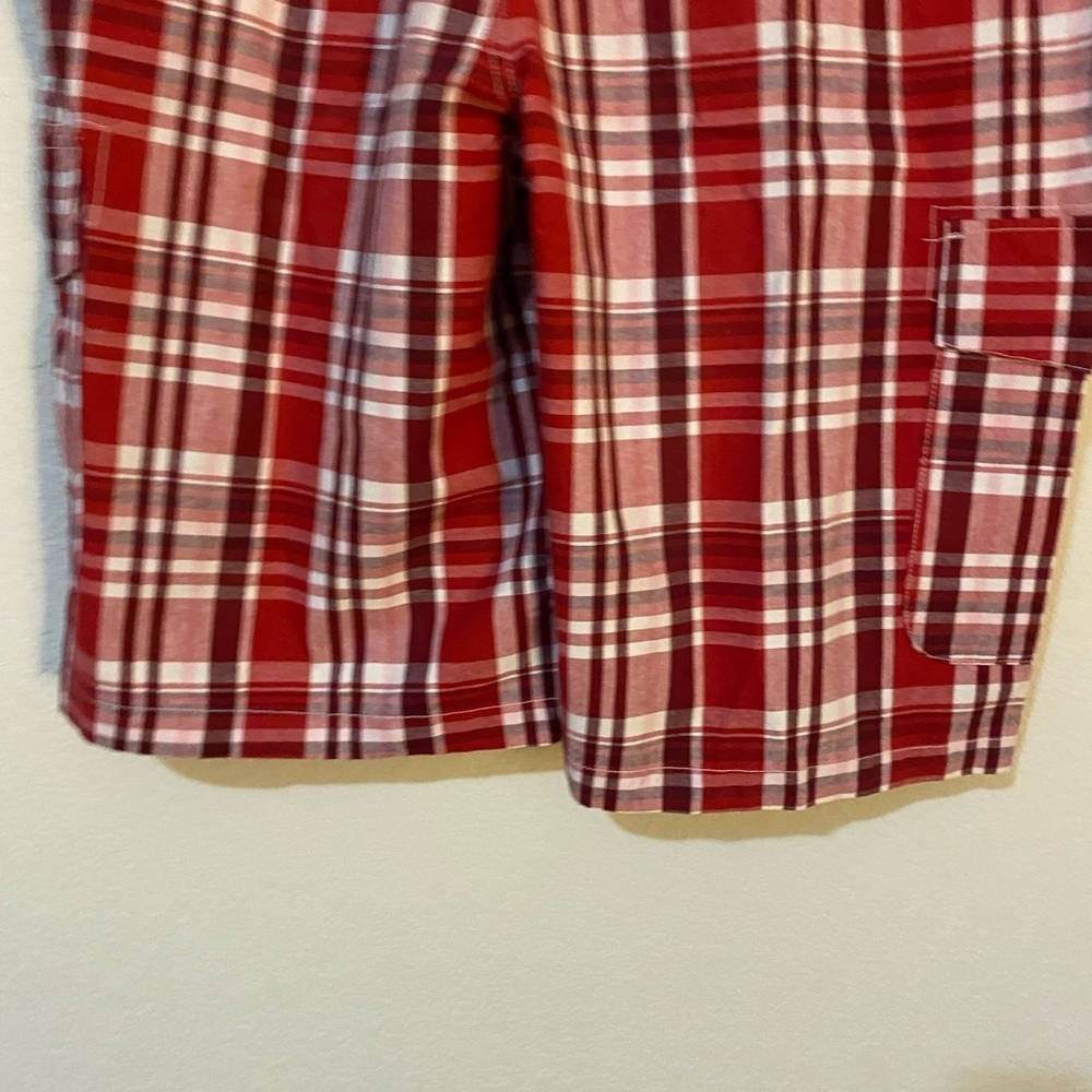 Southpole Y2K  Retro Red Plaid Bermuda Cargo Streetwear HipHop Shorts Size 40 - Picture 14 of 14